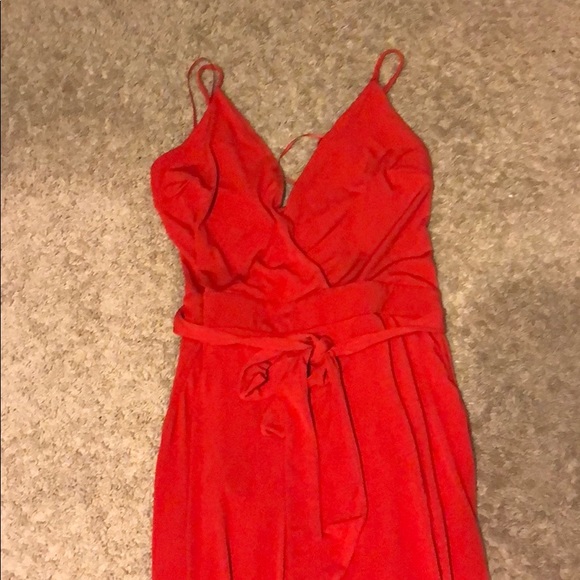 ❤️Express Open Leg Red Jumpsuit ❤️ - Picture 3 of 8